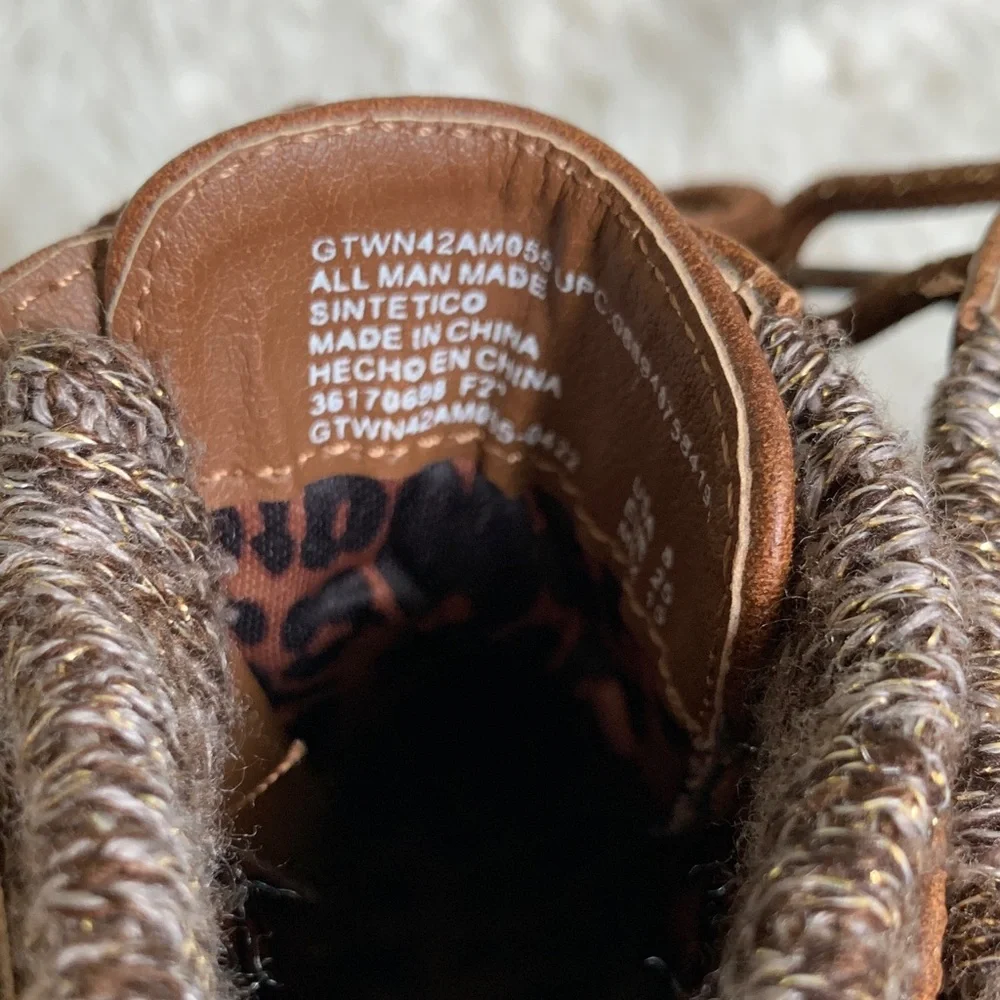 Wonder Nation Warm Brown Hiking Fall Boots Zip & Tie Toddler SZ 8